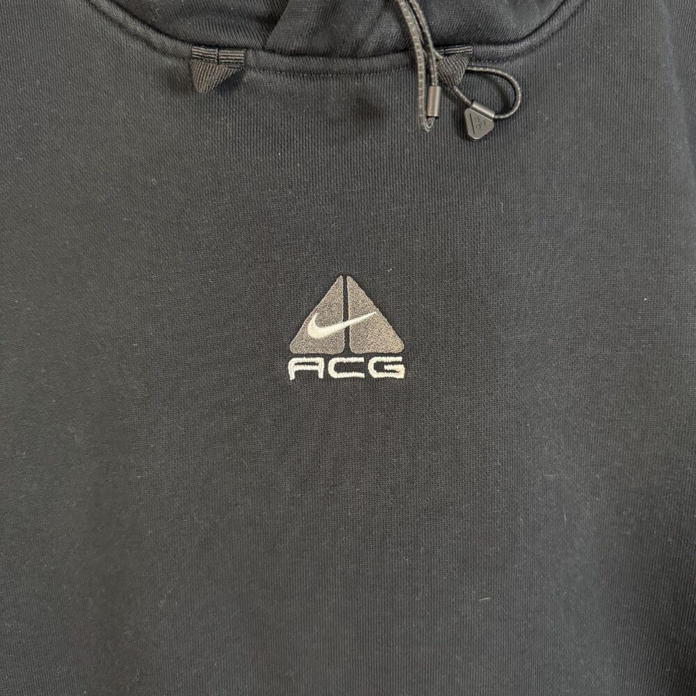 Nike ACG Hoodie Mens Large Black Center Swoosh Therma-Fit Pullover - Picture 3 of 12
